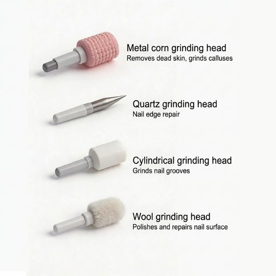 Professional Electric Nail Polisher – Smooths thick nails, 99-speed display. Multiple heads for shaping & buffing. Salon at home! 🌟💎