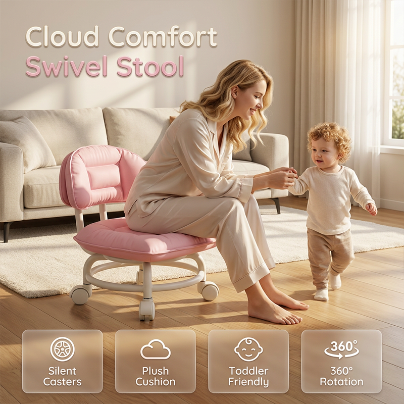 ⏳Time-Limited Special⏰ Rolling Low Stool with Backrest – Padded seat & silent casters – Perfect for workshops, garages or studios – comfortable and mobile 🛠️✨