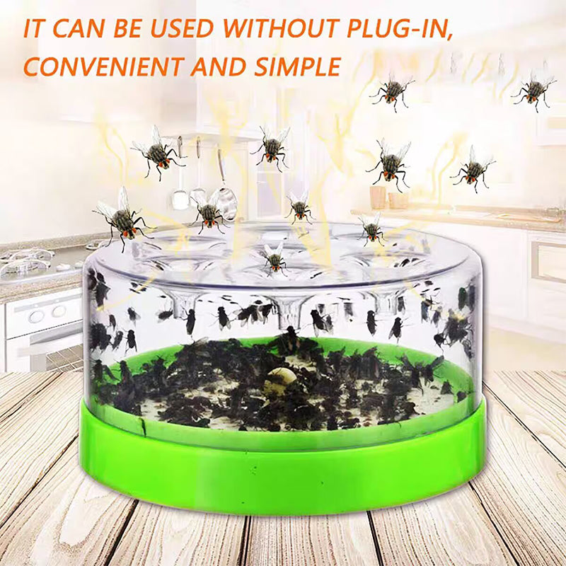 Reusable fly trap—no electricity, no poison!  Safe to use in the kitchen and around children and pets.