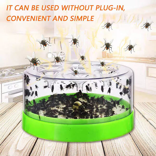 Reusable fly trap—no electricity, no poison!  Safe to use in the kitchen and around children and pets.