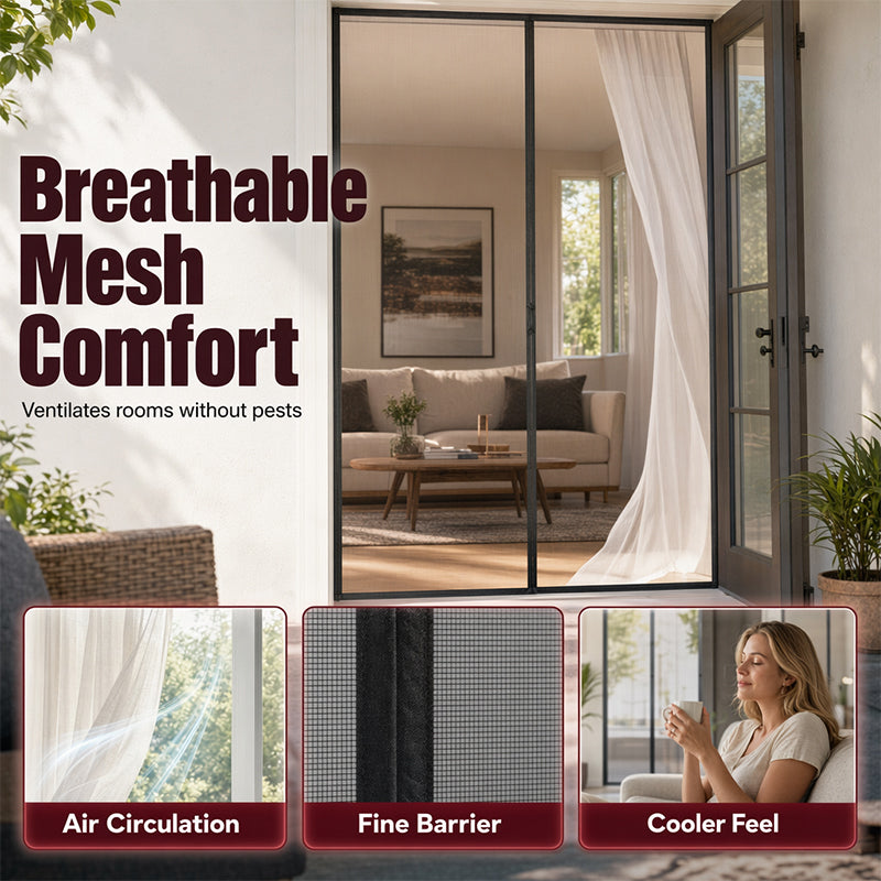 Magnetic Screen Door Flying Insect BugCurtain Mesh Door Keep Fly Bugs Out InsectProtection Hassle-Free Installation for HomeOffice Balcony Patio Garden