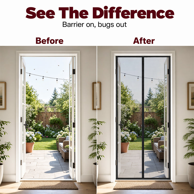 Magnetic Screen Door Flying Insect BugCurtain Mesh Door Keep Fly Bugs Out InsectProtection Hassle-Free Installation for HomeOffice Balcony Patio Garden