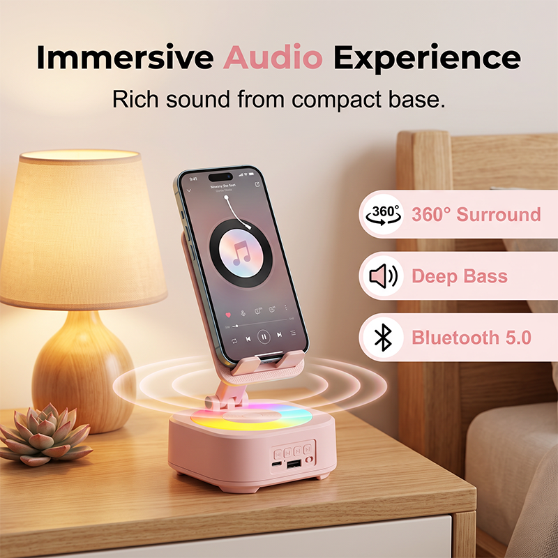 3-in-1 Bluetooth Speaker with Phone Stand