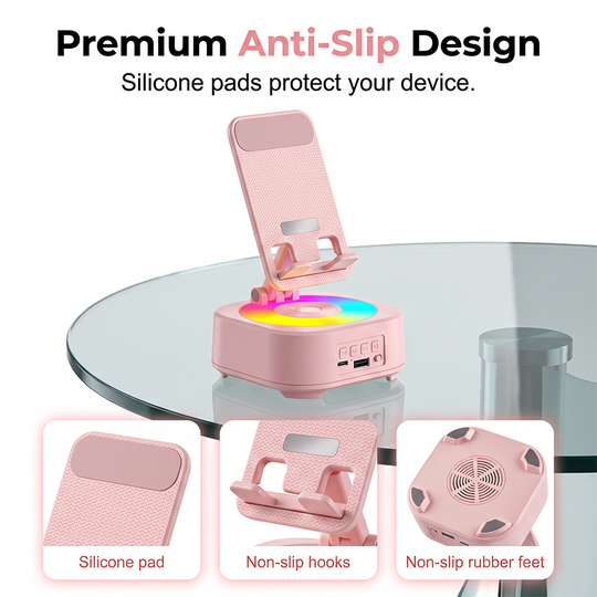 3-in-1 Bluetooth Speaker with Phone Stand