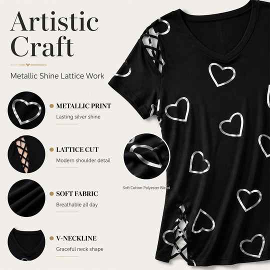 ⏳Time-Limited Special⏰Women’s Heart Print V-Neck Top