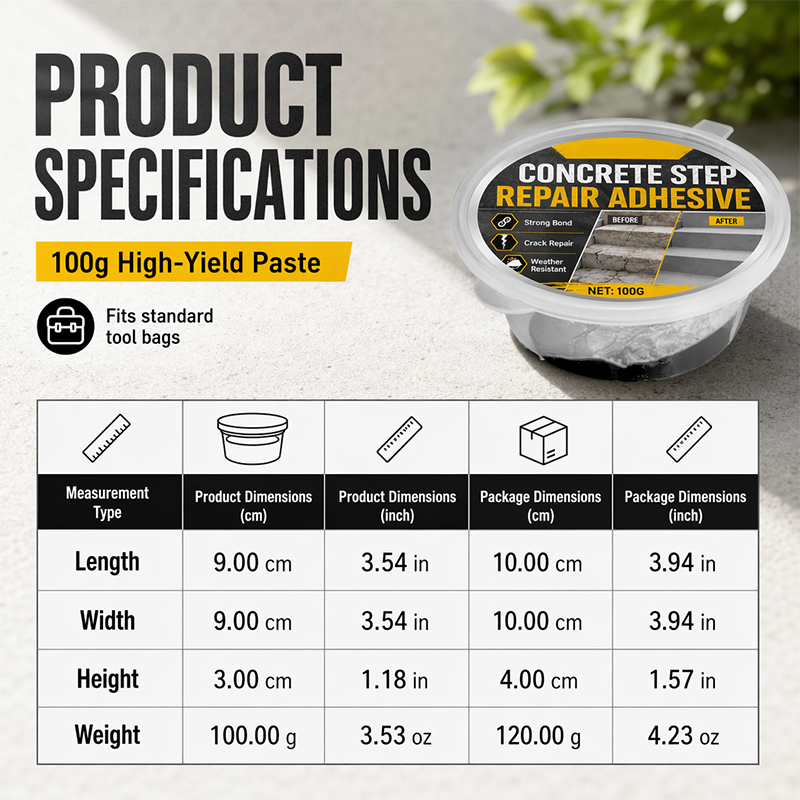 🔧🏠Concrete Step Repair Adhesive – Permanently bonds cracked stairs & walkways. Weatherproof – resists heat, ice & rain. Walk safely again! 🛡️✨