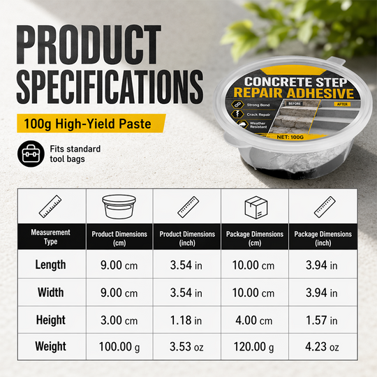 🔧🏠Concrete Step Repair Adhesive – Permanently bonds cracked stairs & walkways. Weatherproof – resists heat, ice & rain. Walk safely again! 🛡️✨