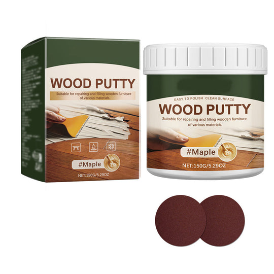✨✨Wood Repair Filler Putty – Fills Cracks & Chips, Smooths Surfaces, Blends with Dark Wood