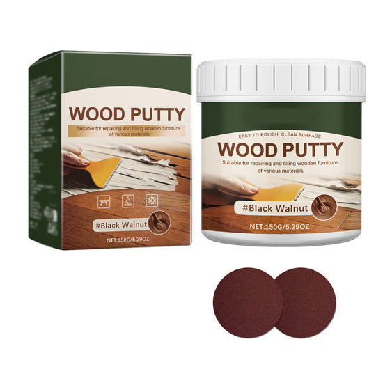 ✨✨Wood Repair Filler Putty – Fills Cracks & Chips, Smooths Surfaces, Blends with Dark Wood