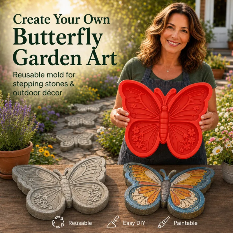 Reusable Silicone Stepping Stone Mold for DIY Garden Pathways