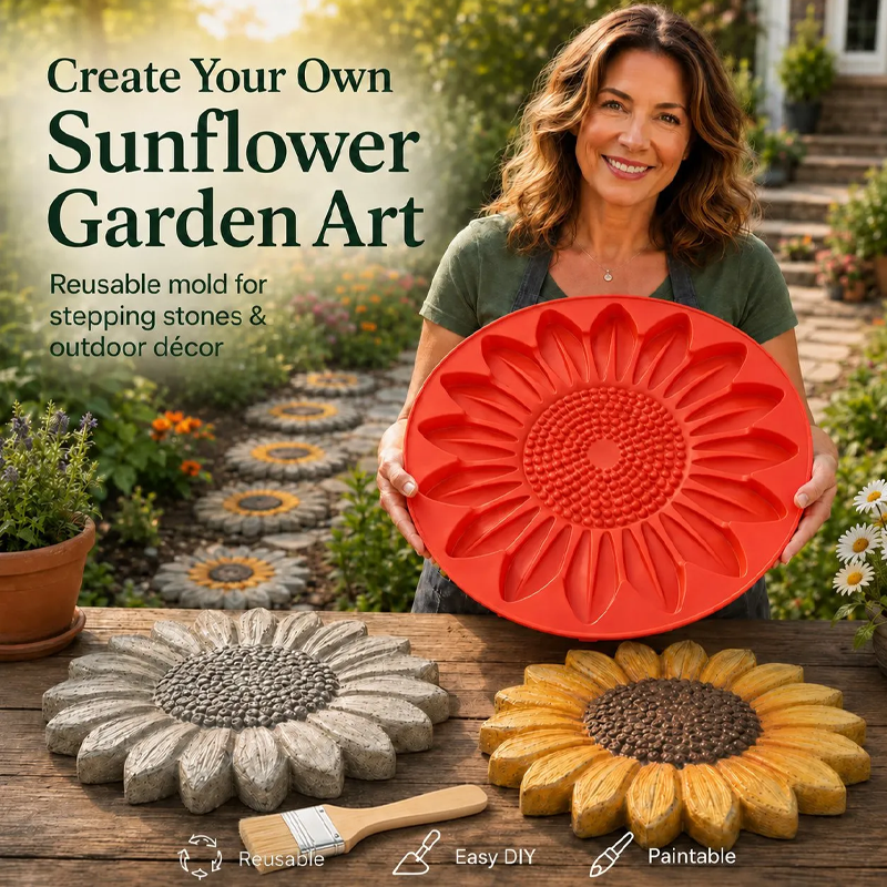 Reusable Silicone Stepping Stone Mold for DIY Garden Pathways