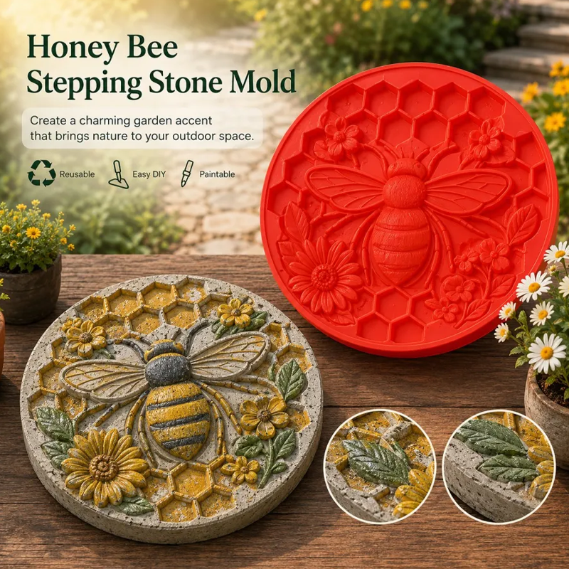 Reusable Silicone Stepping Stone Mold for DIY Garden Pathways
