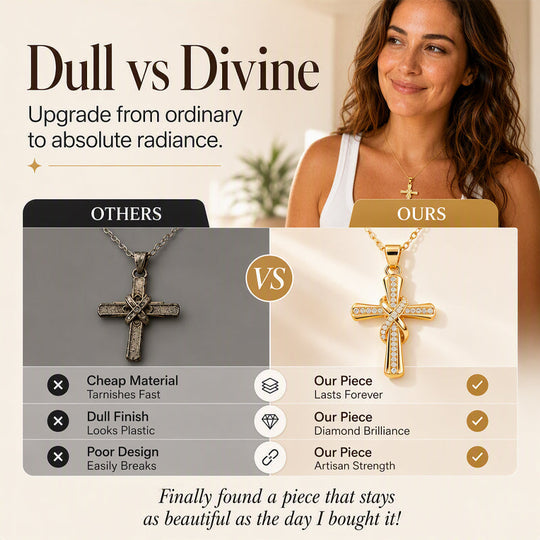 Women's Sparkling Twisted Knot Cross Pendant Necklace – Elegant Faith-Inspired Design with Brilliant Shine ✨