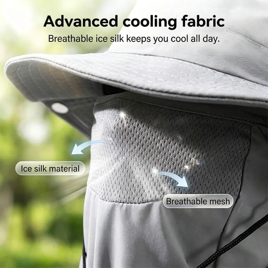 🧢🎣 Breathable Bucket Hat with Detachable Face Cover – UPF 50+ Protection, Lightweight and Ideal for Outdoor Activities 🛡️