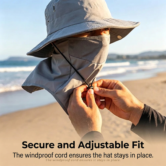 🧢🎣 Breathable Bucket Hat with Detachable Face Cover – UPF 50+ Protection, Lightweight and Ideal for Outdoor Activities 🛡️