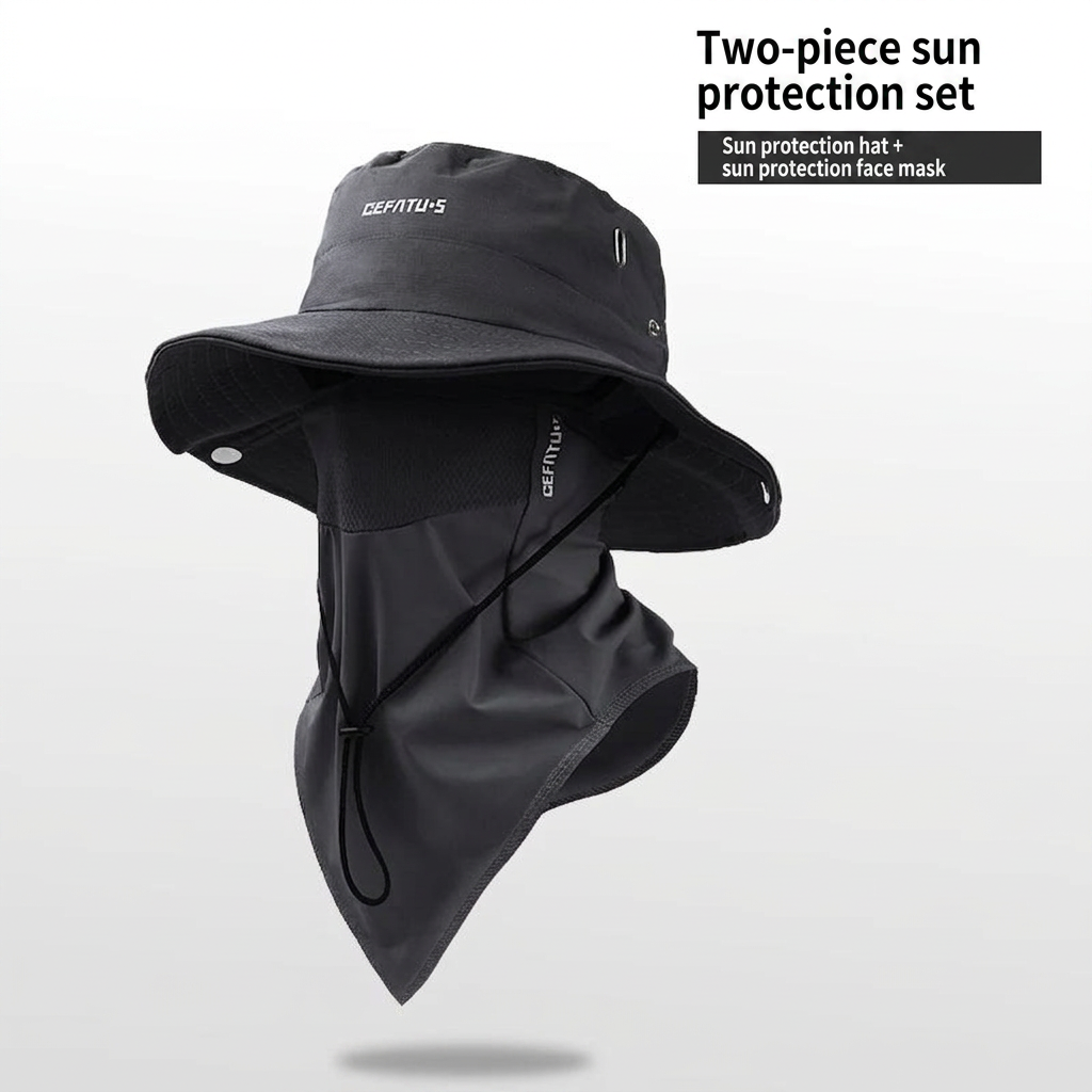 🧢🎣 Breathable Bucket Hat with Detachable Face Cover – UPF 50+ Protection, Lightweight and Ideal for Outdoor Activities 🛡️