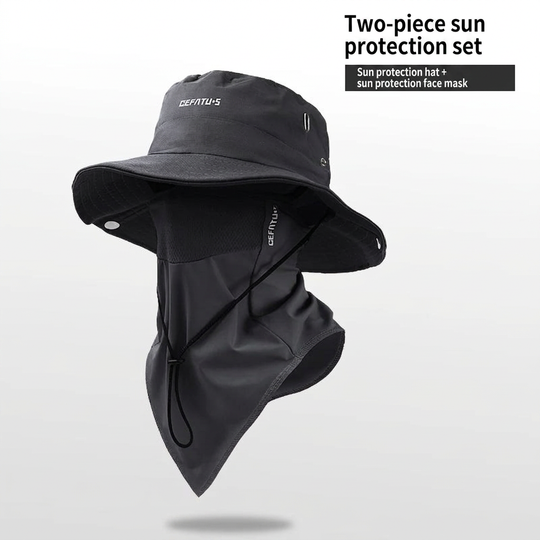 🧢🎣 Breathable Bucket Hat with Detachable Face Cover – UPF 50+ Protection, Lightweight and Ideal for Outdoor Activities 🛡️